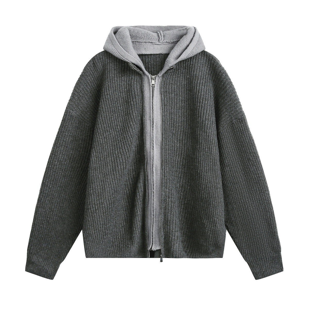 Cardigan hooded long sleeved hoodie for men | MuddyStock Originals Gray