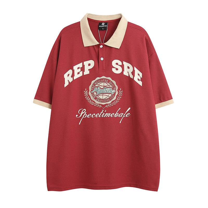 Fashion Letter Color Matching Summer For Men And Women Red MuddyStock