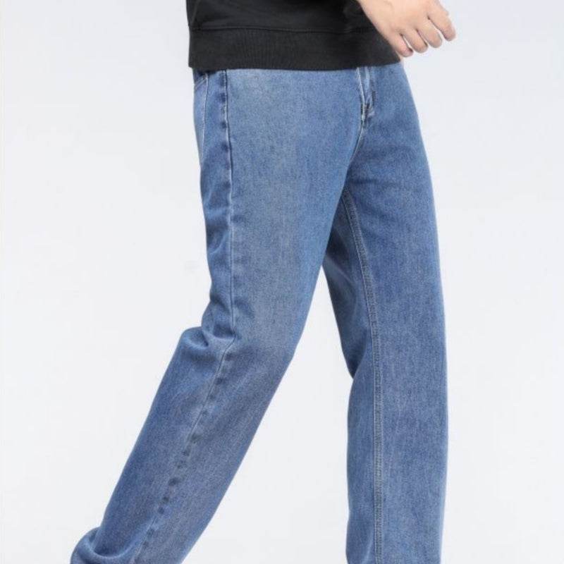 Men's Simple Casual Extra Long Jeans Fried Sky Blue MuddyStock