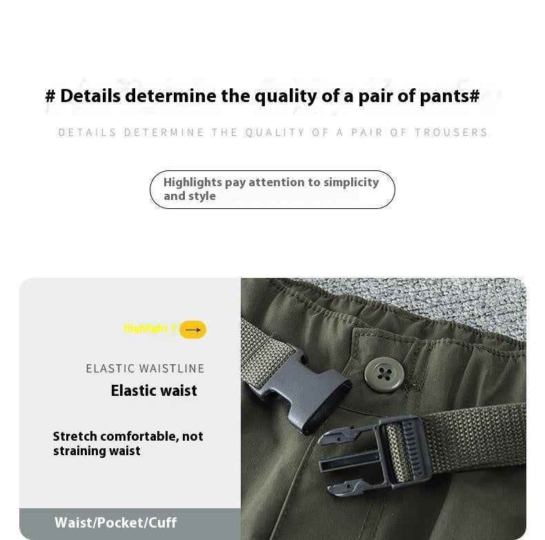 Thin Overalls Men's Casual Loose Ultrathin Khaki Straight MuddyStock
