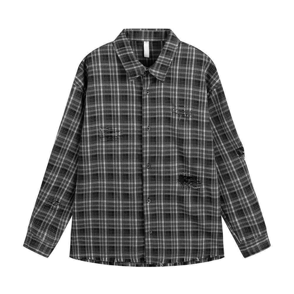 Plaid Long Sleeve Shirt For Women | MuddyStock Originals Black Gray