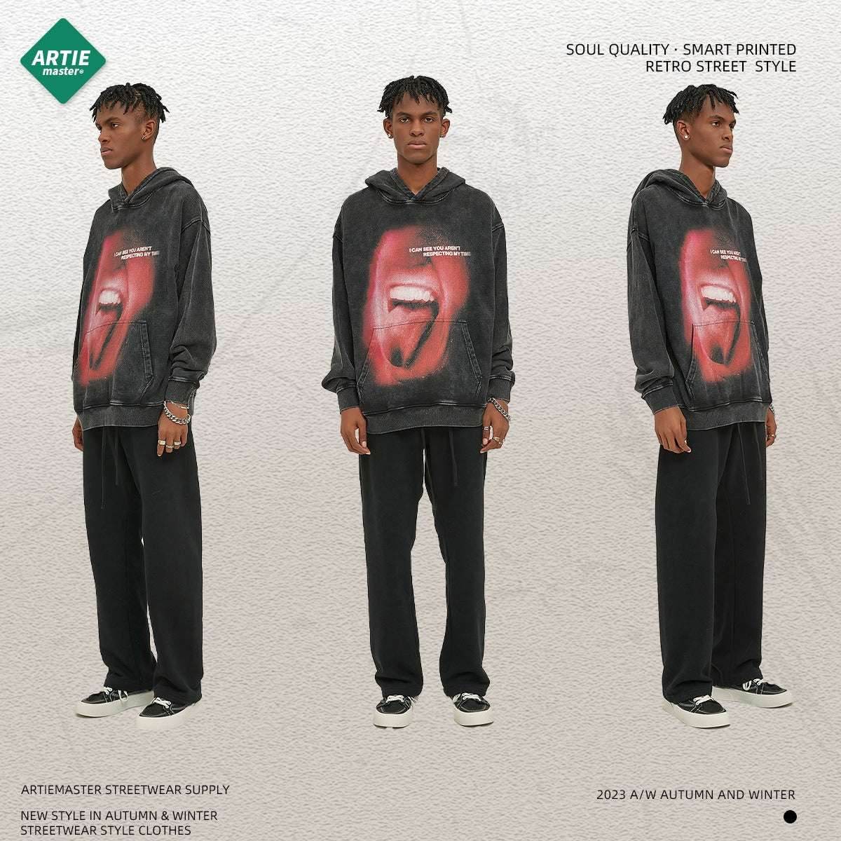 Distressed printed men's hoodie | MuddyStock Originals MuddyStock