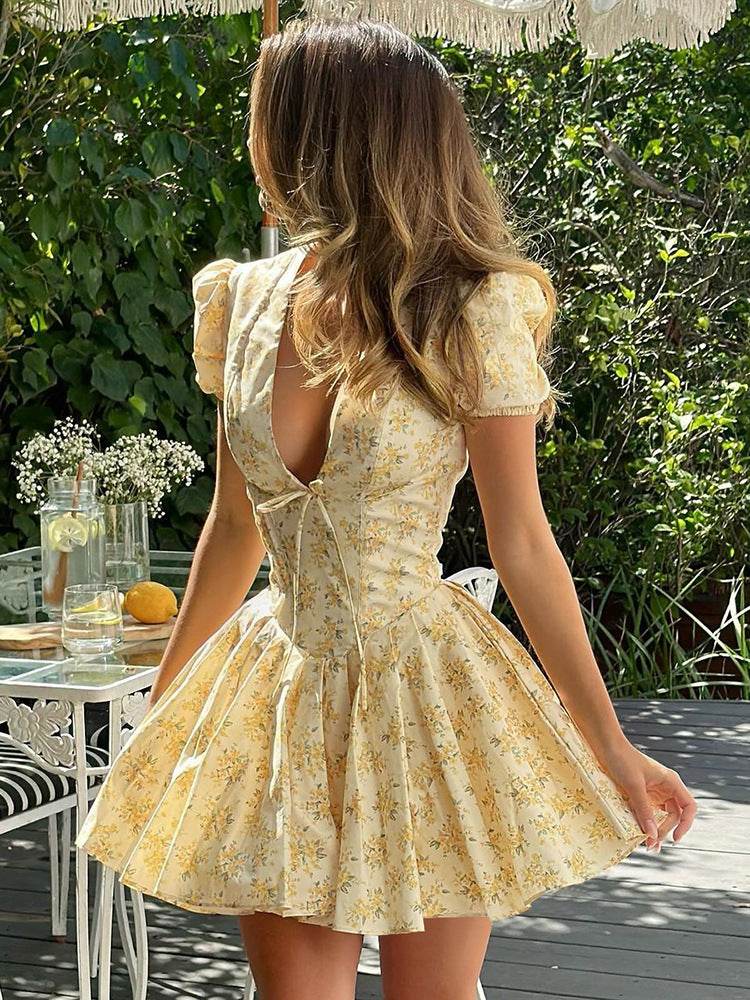Fashion Pleated Floral Dress For Women MuddyStock