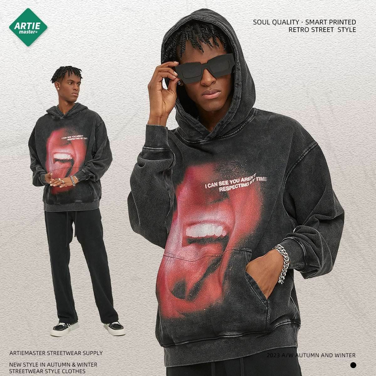 Distressed printed men's hoodie | MuddyStock Originals MuddyStock