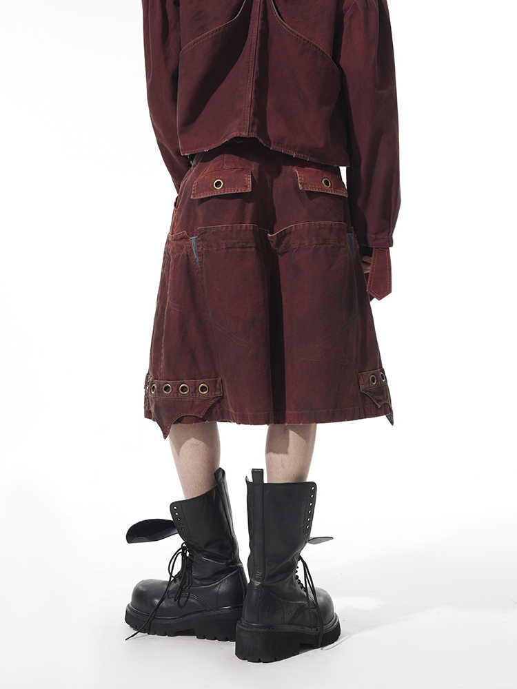 Double Waist Loose Cropped Pants For Men