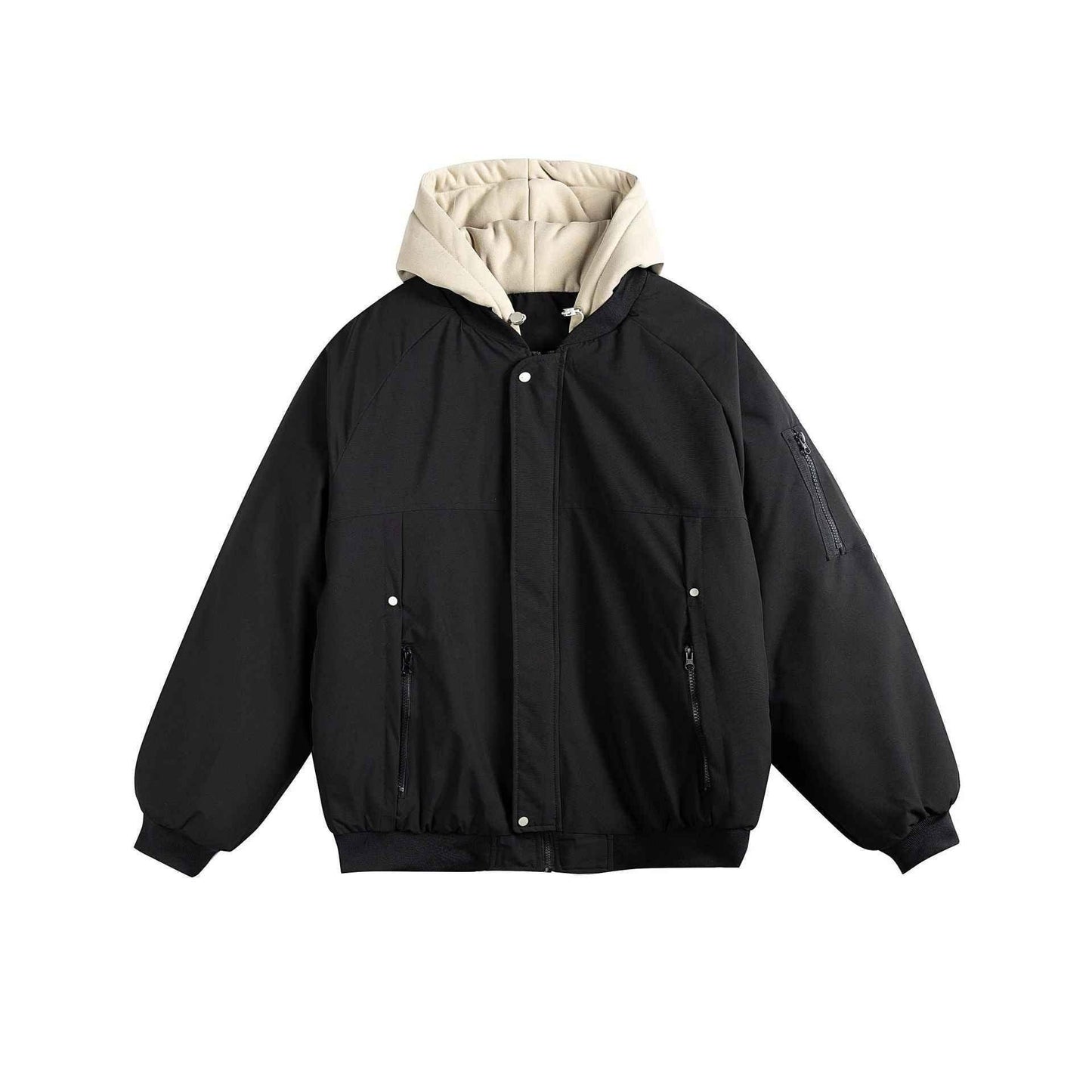 Two-piece Design Thick Warm Cotton Coat For Men And Women | MuddyStock Originals Black