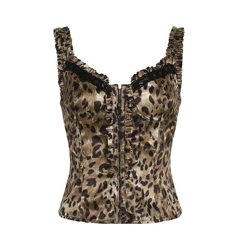 Women's Leopard Print Vest Color MuddyStock
