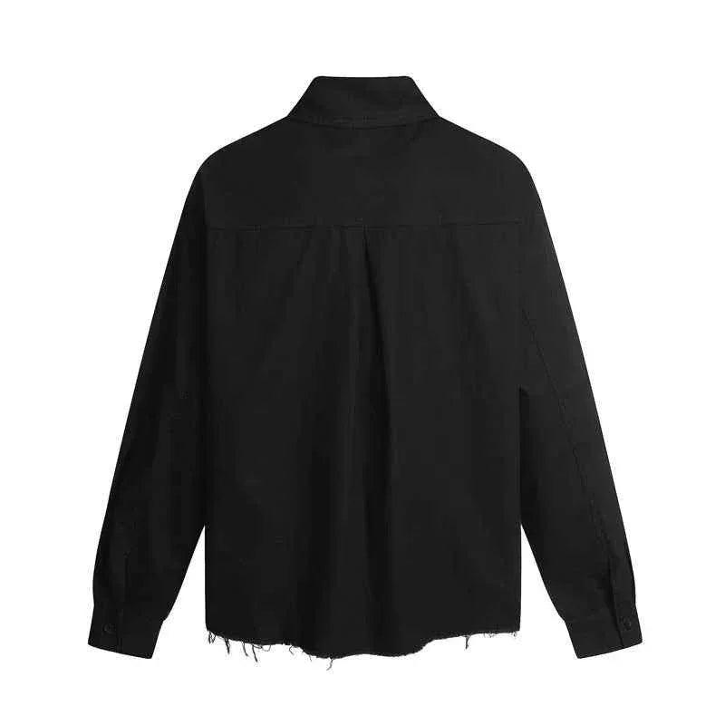 Casual Cartoon Sticker Print Long Sleeve Shirt For Men And Women | MuddyStock Orignals