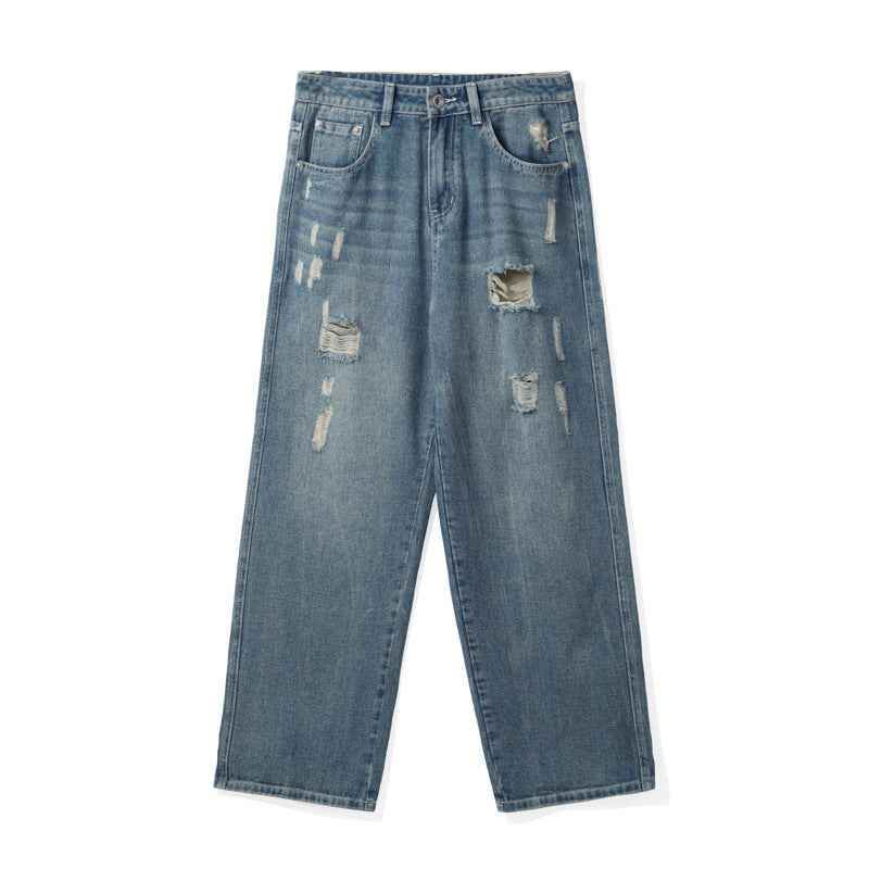 Retro Washed Ripped Jeans For Men MuddyStock