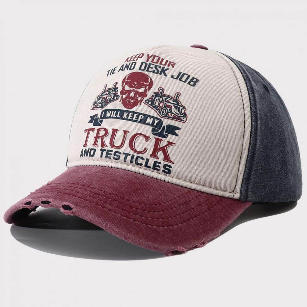 Peaked Hard Top Summer Letter Printing Stylish Baseball Cap MuddyStock