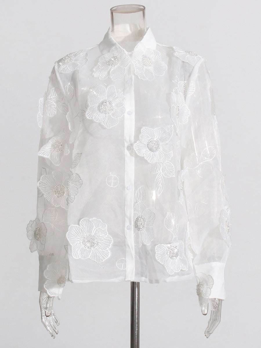 Flower sequined shirt top for women | MuddyStock Originals MuddyStock