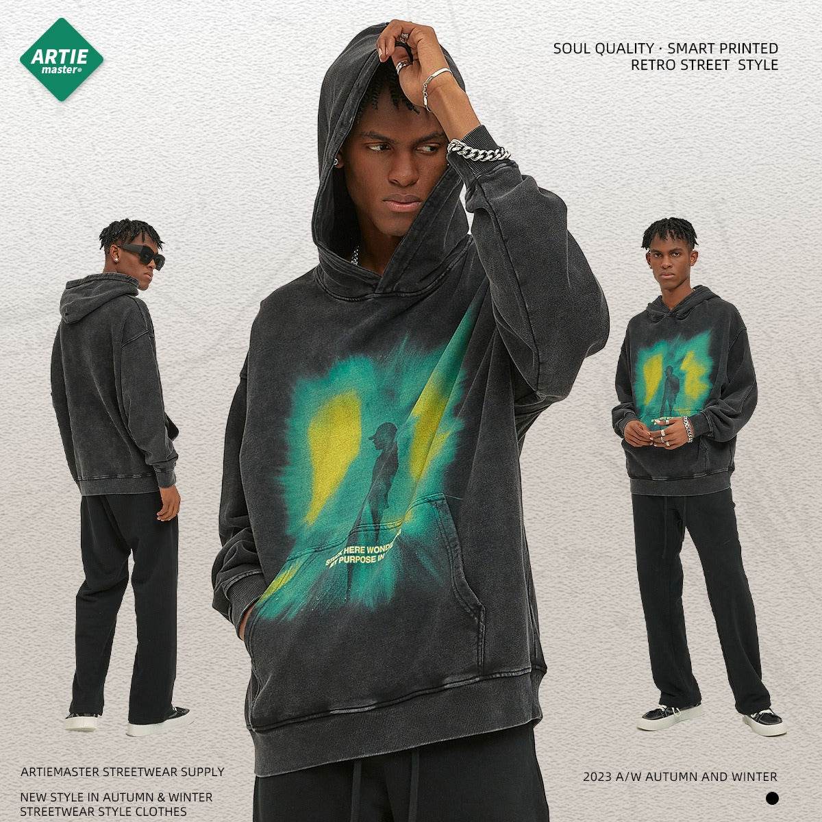 Oversize Loose and Worn Men's Hoodie | MuddyStock Originals MuddyStock