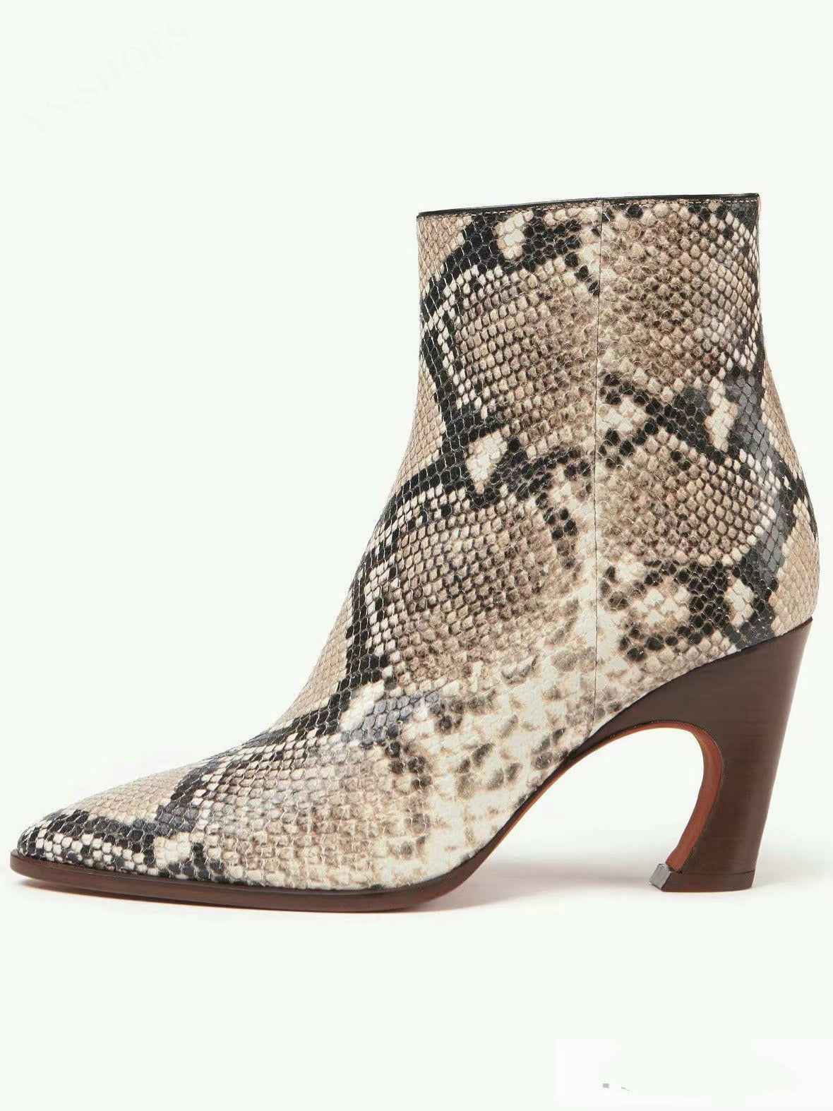 Pointed Toe High Heeled Ankle Boots For Women