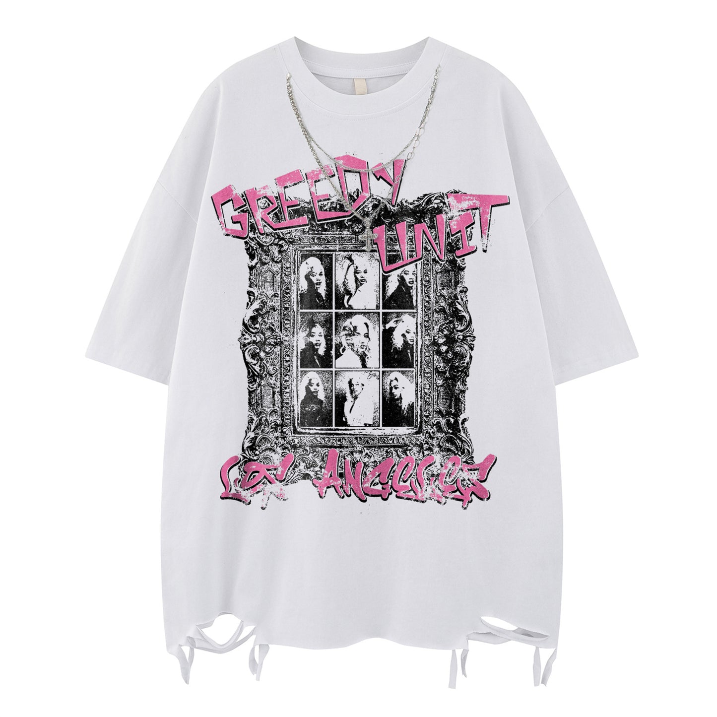 Streetwear Design Necklace Short Sleeve T-Shirt For Men | MuddyStock Originals White MuddyStock