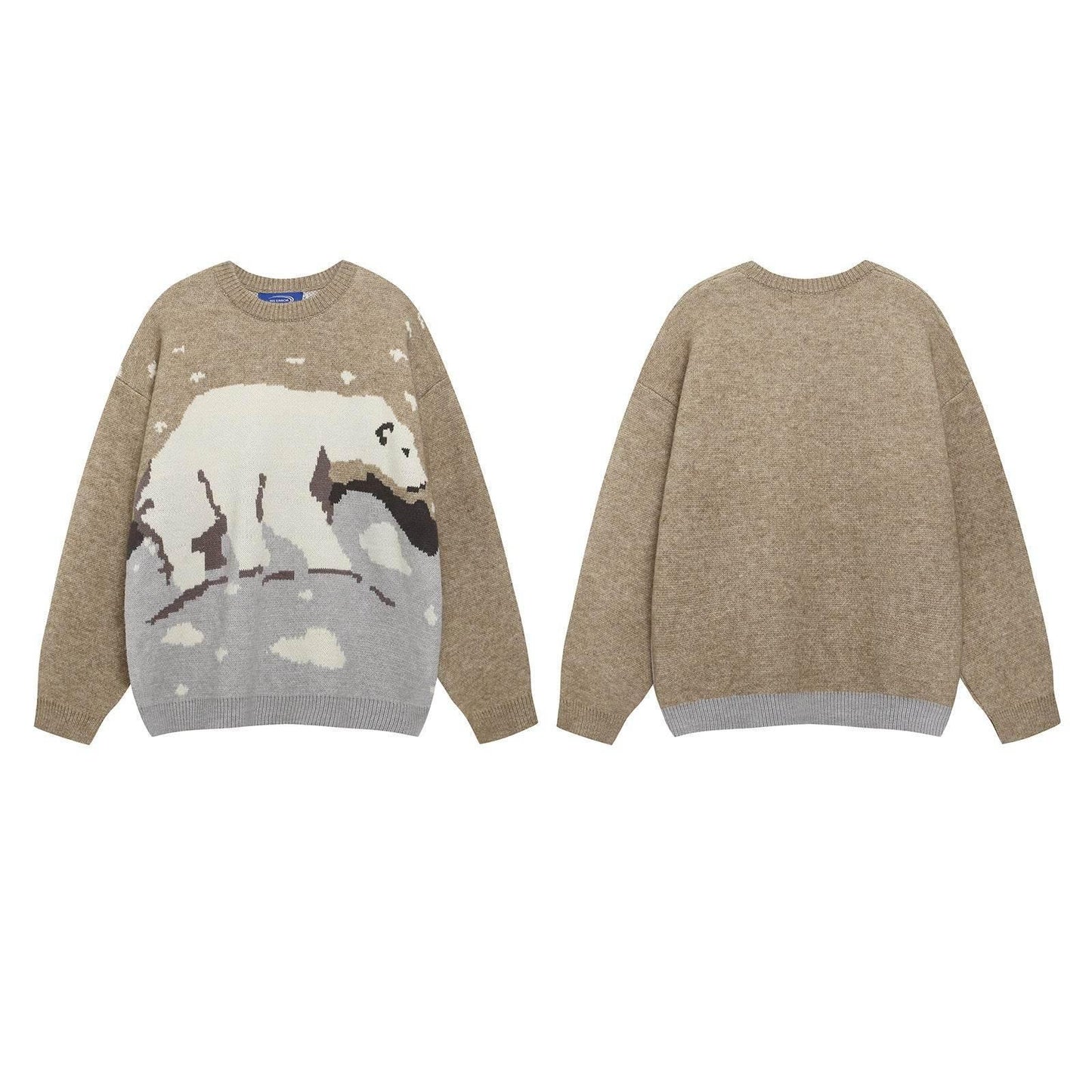 Polar Bear Jacquard Crew Sweater For Men And Women | MuddyStock Originals