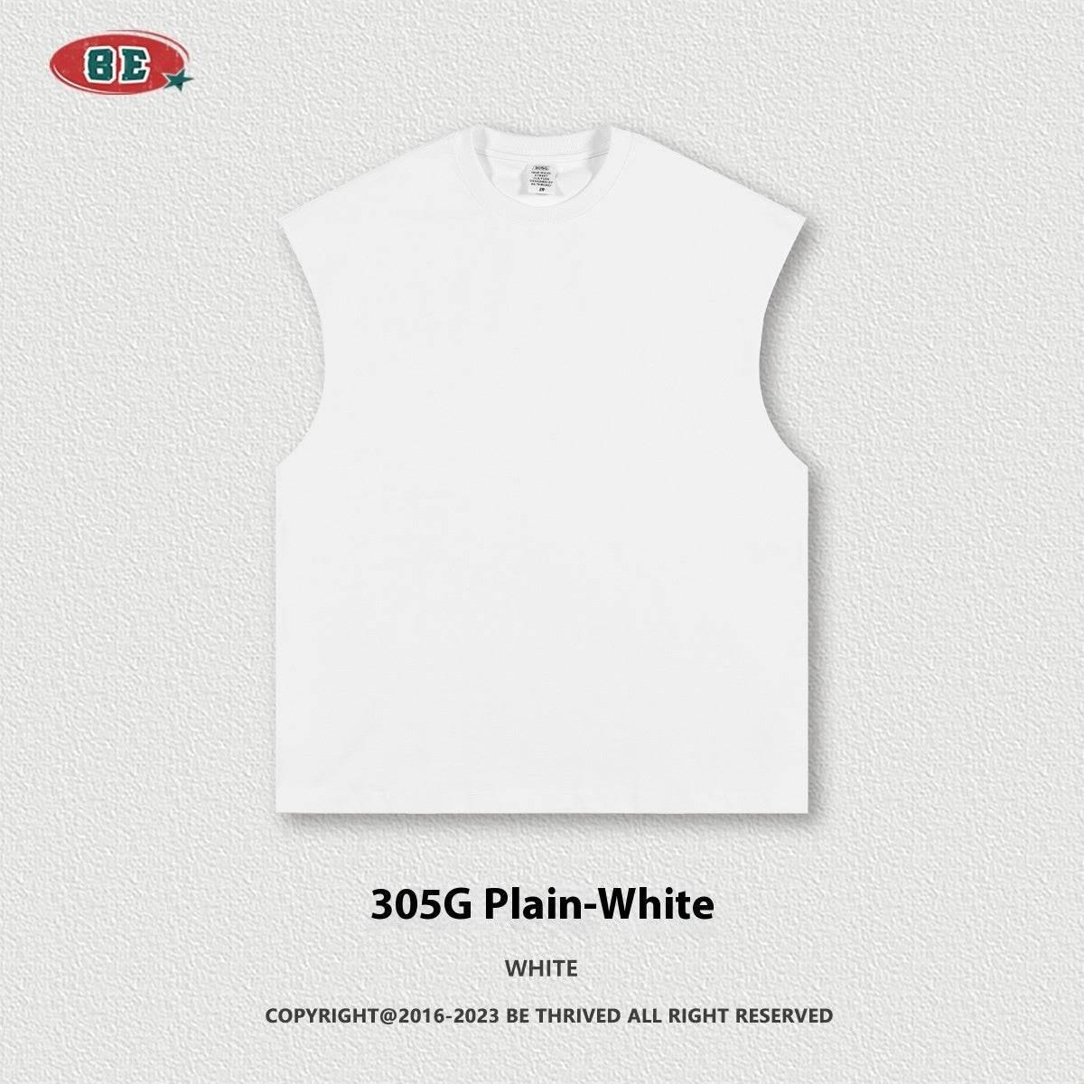 Sleeveless Ins Loose Street Sports Vest White MuddyStock