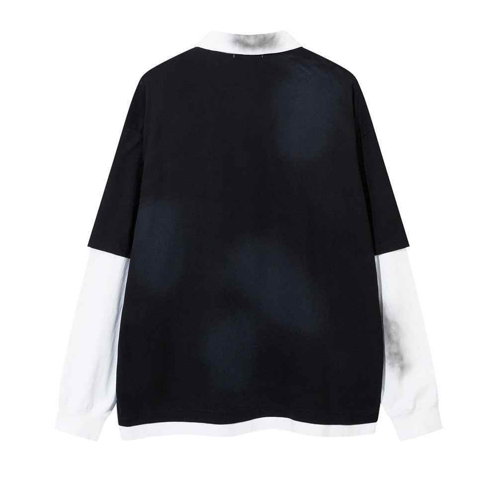 Stitching Long Sleeve Fake Two-piece T-shirts For Men And Women MuddyStock