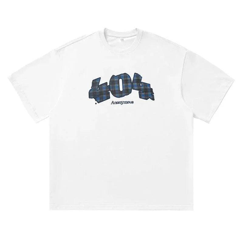Plaid Digital Printing Short Sleeve Summer New White