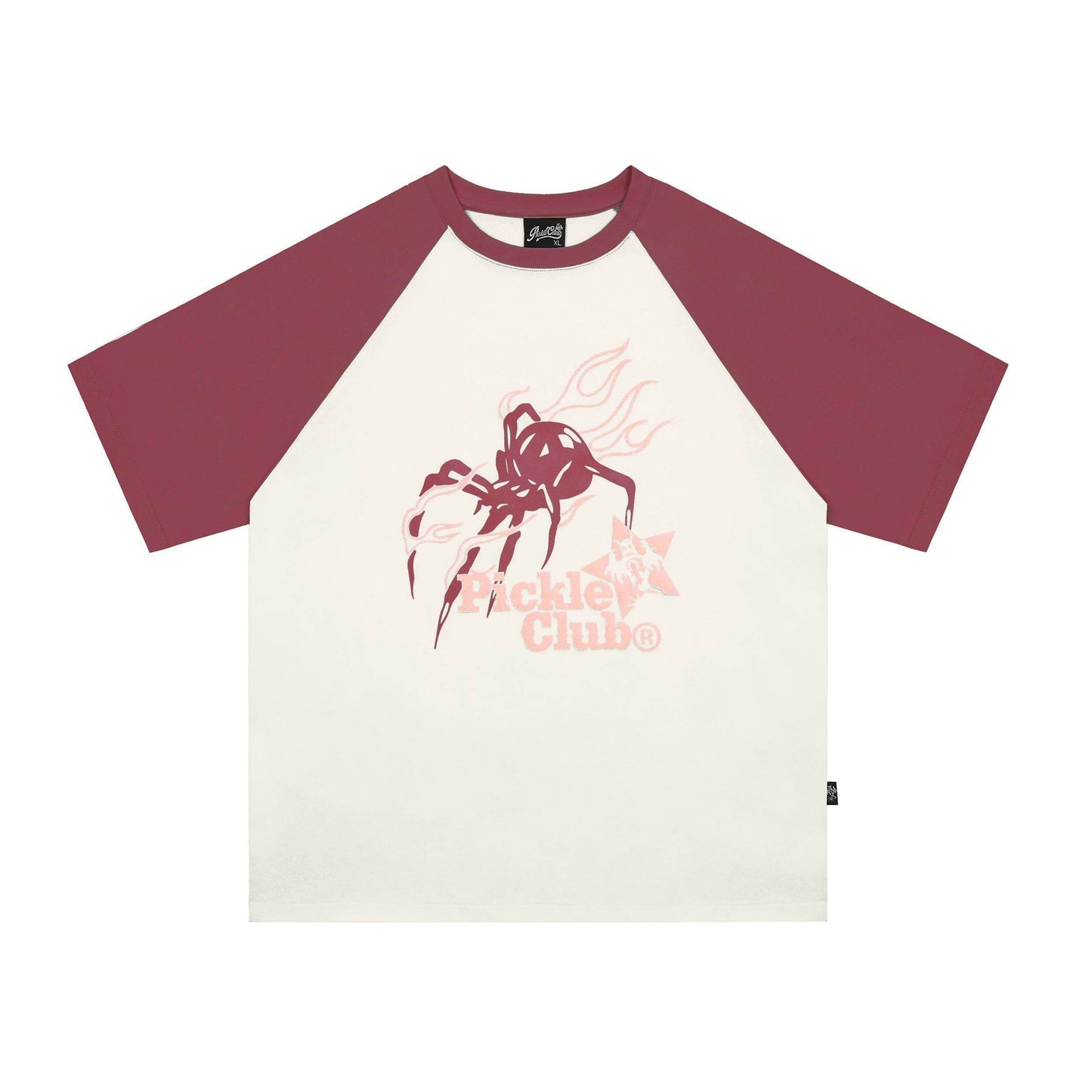 Vintage Oversized Street Retro T-shirt For Women Red beige white MuddyStock