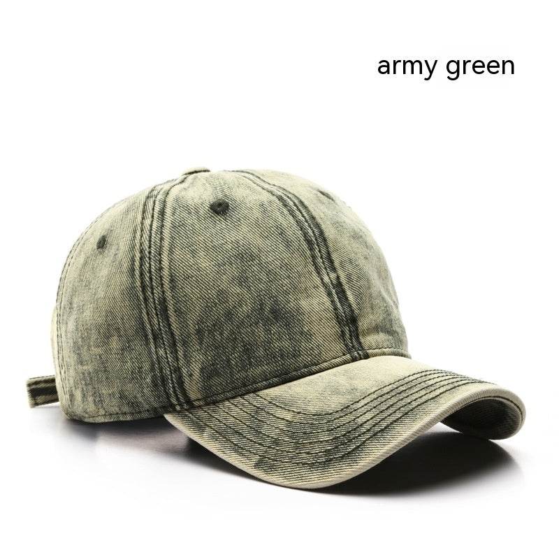 Street Washed Denim Baseball Cap Army Green MuddyStock