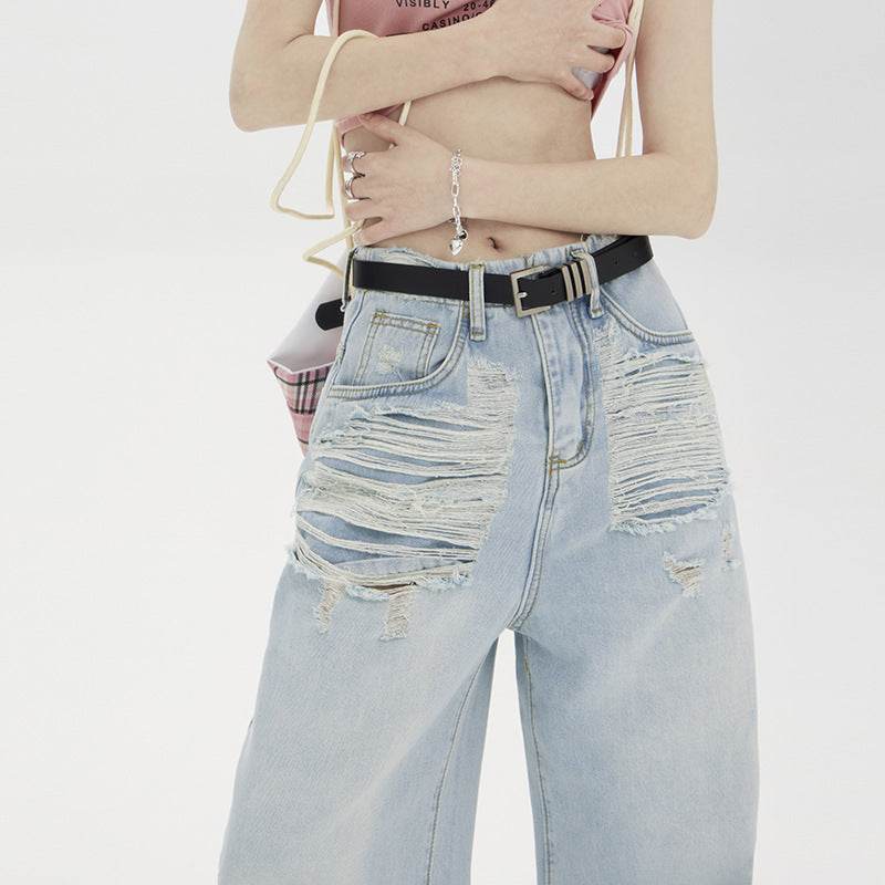 American Street Ripped Jeans For Women MuddyStock