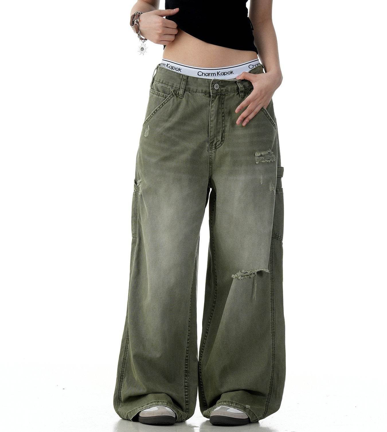 American Retro Tattered Jeans For Men And Women MuddyStock