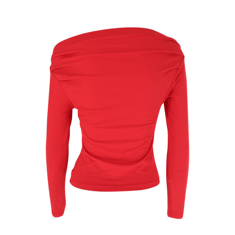 Women's Slim-fitting Top For Women Red MuddyStock
