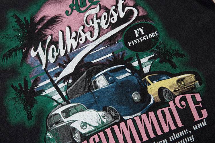 Fashion Oil Painting Cartoon Short Sleeve T-shirt For Men And Women MuddyStock