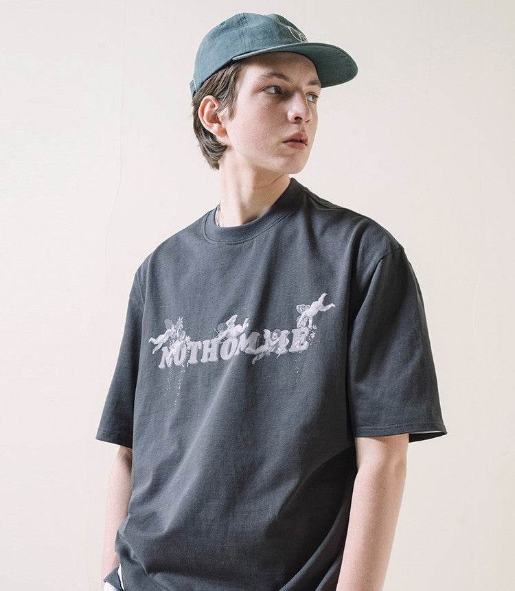 Round Neck Loose Short Sleeve Printed T-shirt For Men And Women MuddyStock