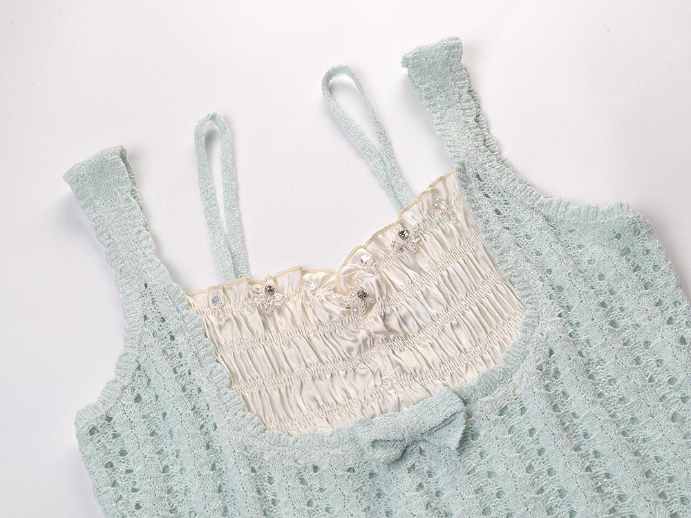 Lace patchwork slim fit camisole top for women | MuddyStock Originals