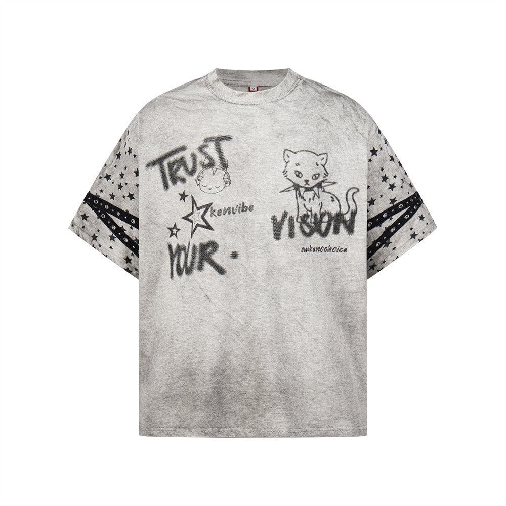 Make old dirty star cartoon short sleeve for men | MuddyStock Originals