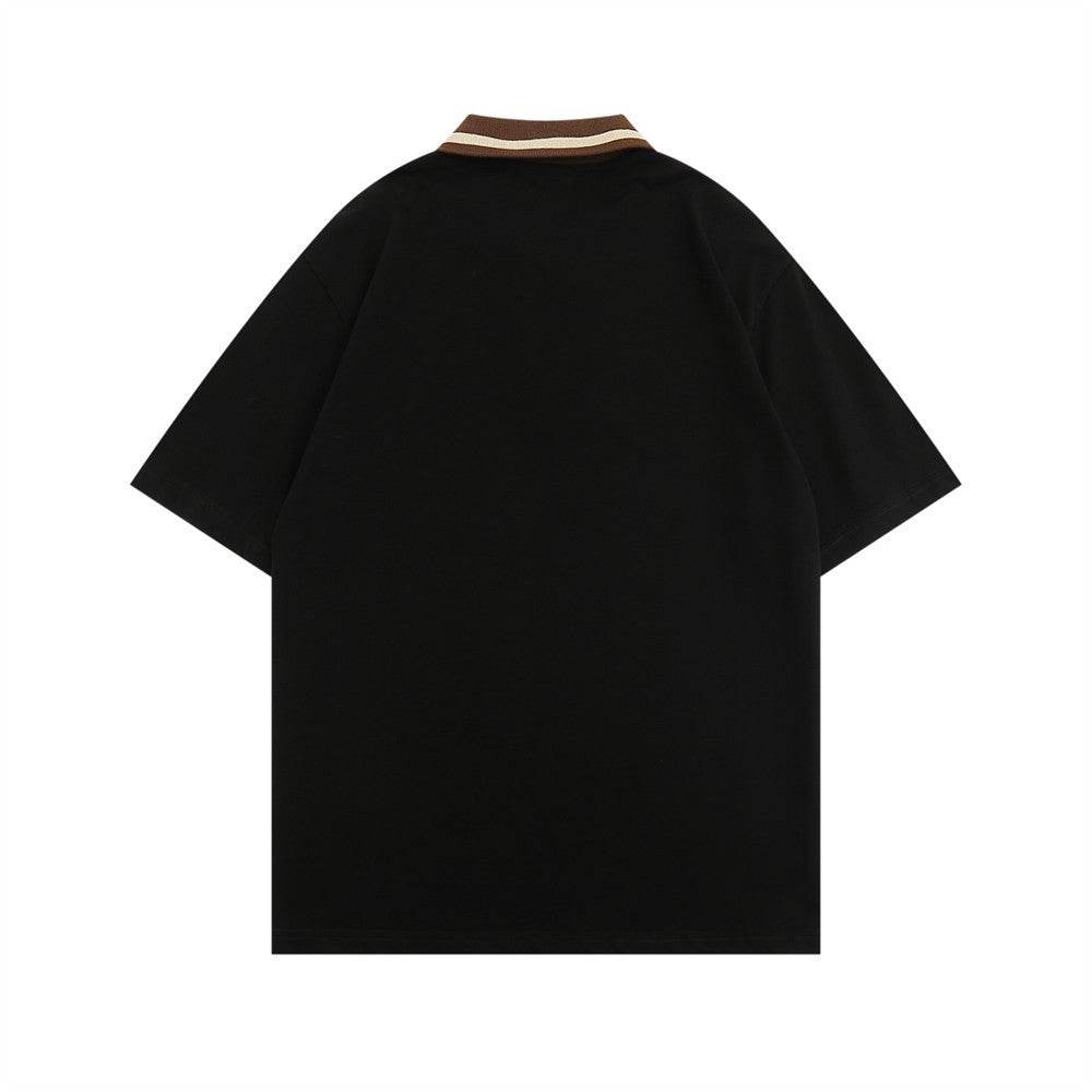Short-sleeved Polo Shirt With Letters For Men And Women MuddyStock