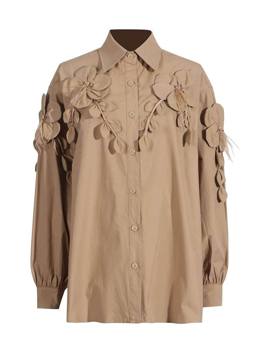 Fashionable loose and high-end stand collar women's shirt | MuddyStock Origoinals MuddyStock
