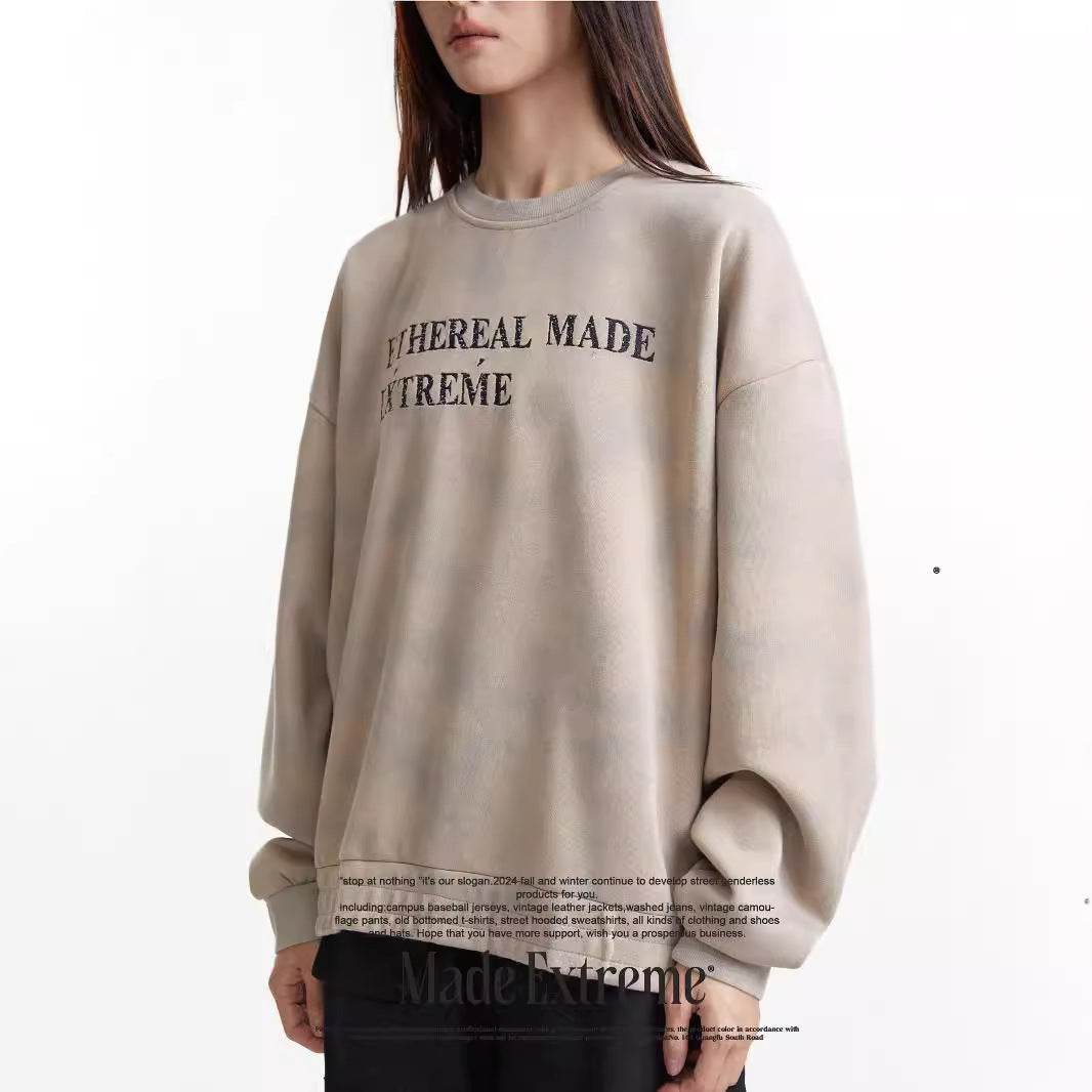 Vintage Letter Patchwork Embroidered Autumn Winter Sweatshirt For Women | MuddyStock Originals MuddyStock
