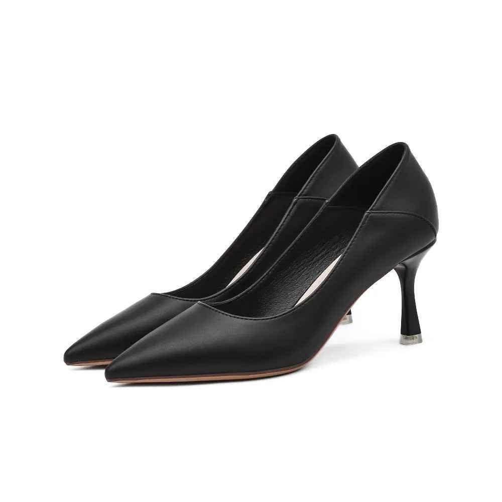 Pointed Toe Stiletto Pumps Black-5.5cm