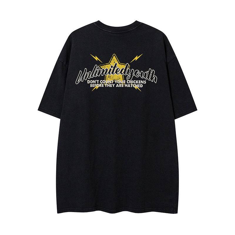Retro Cartoon Pattern Car Short Sleeve For Men And Women MuddyStock