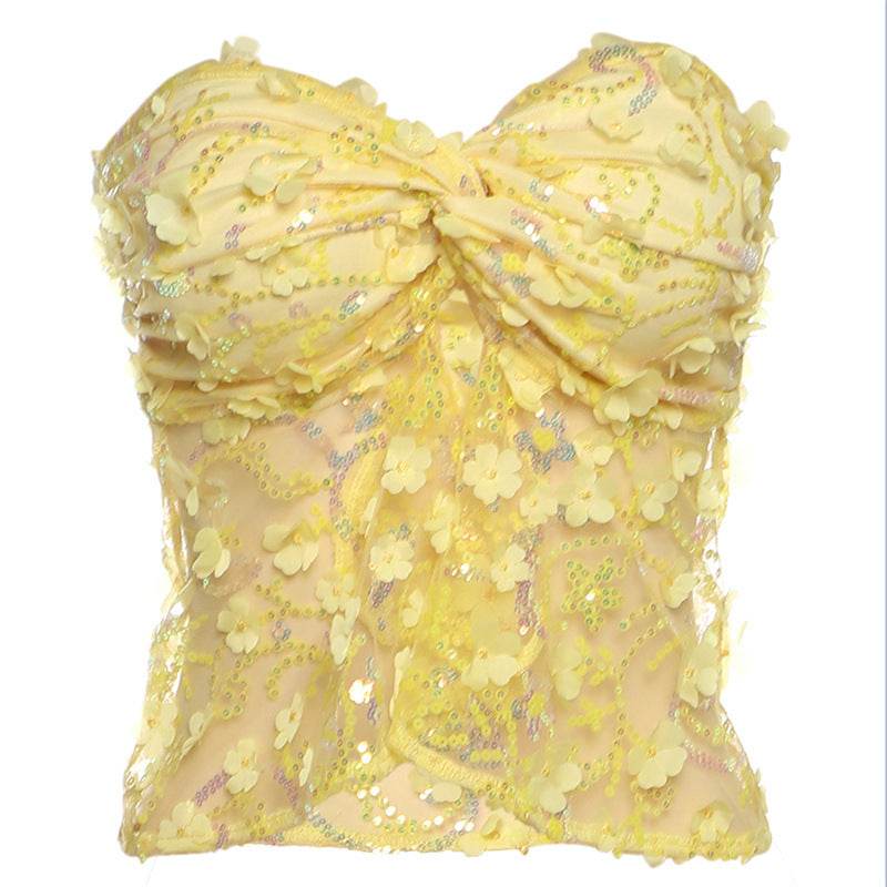 Women's Slim Fit Tube Top Yellow MuddyStock
