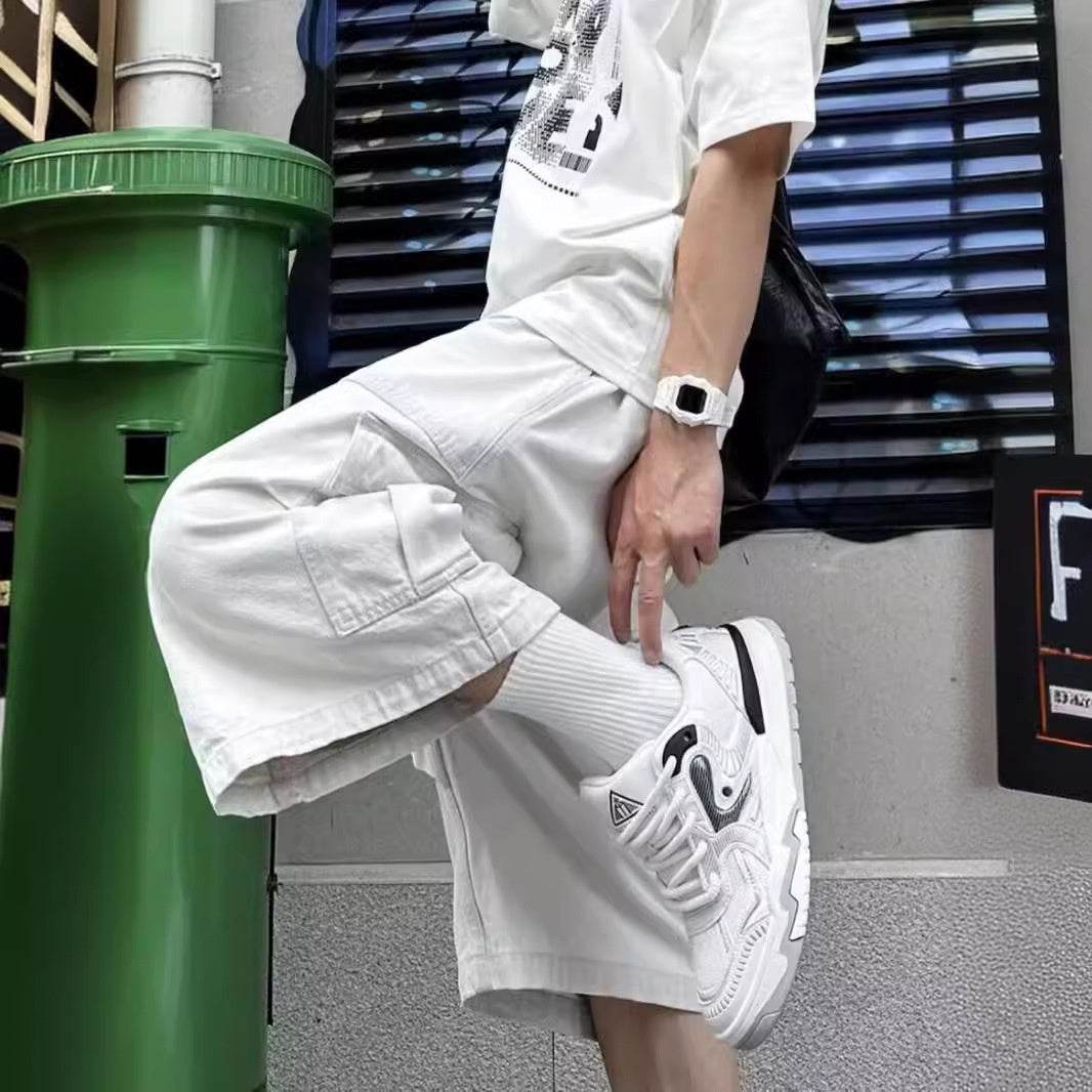 All-matching Loose Straight Cargo Cropped Pants Casual Pants Trendy MuddyStock