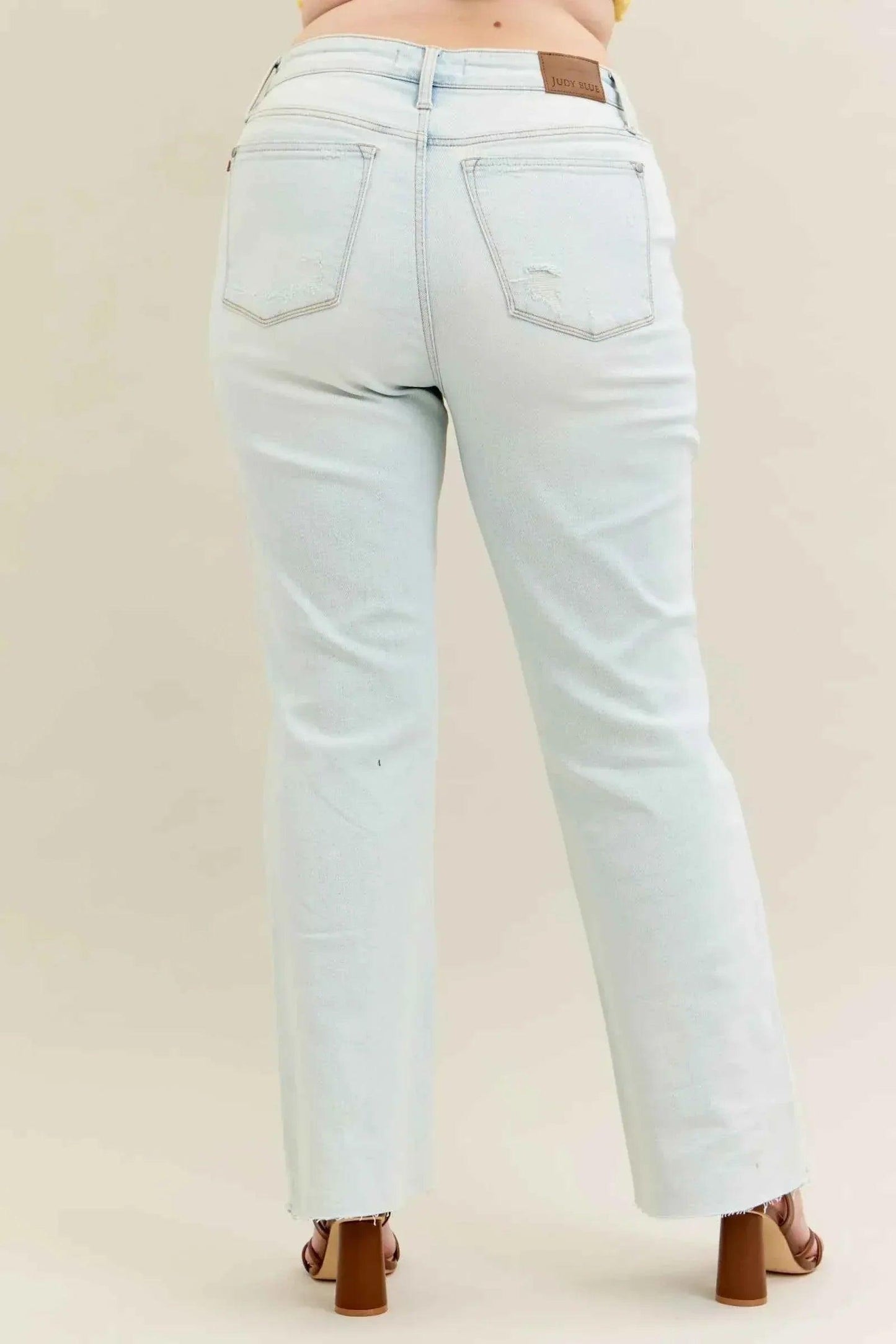 Judy Blue Full Size Destroy & Fray Hem Bootcut Jeans For Women
