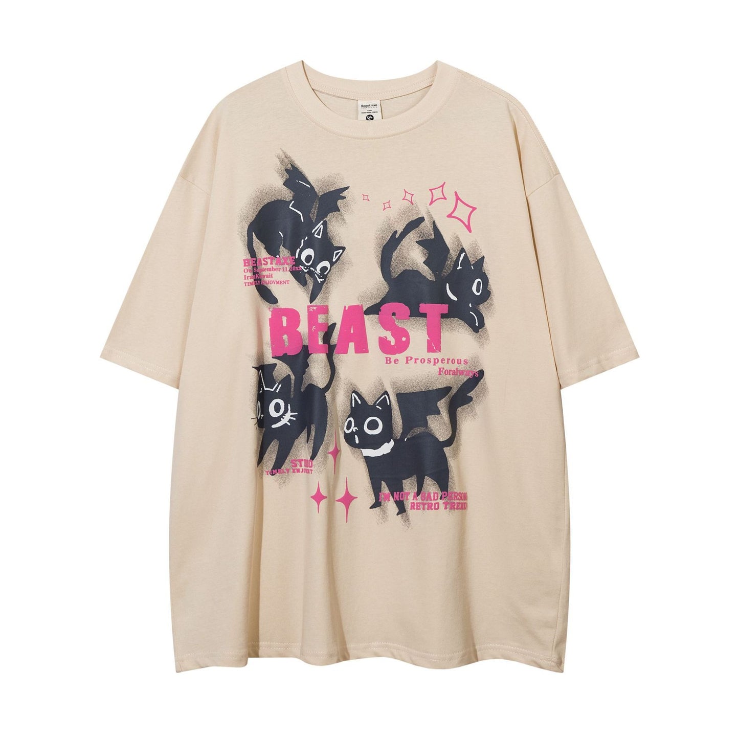 Kitten Loose Casual Short-sleeved T-shirt For Men And Women MuddyStock