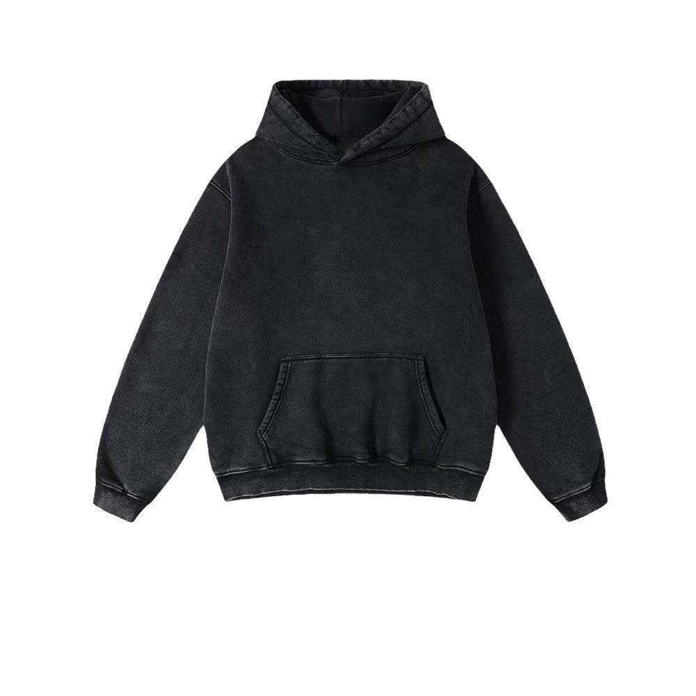 Plain Hoodie For Men | MuddyStock Originals Washed Black MuddyStock