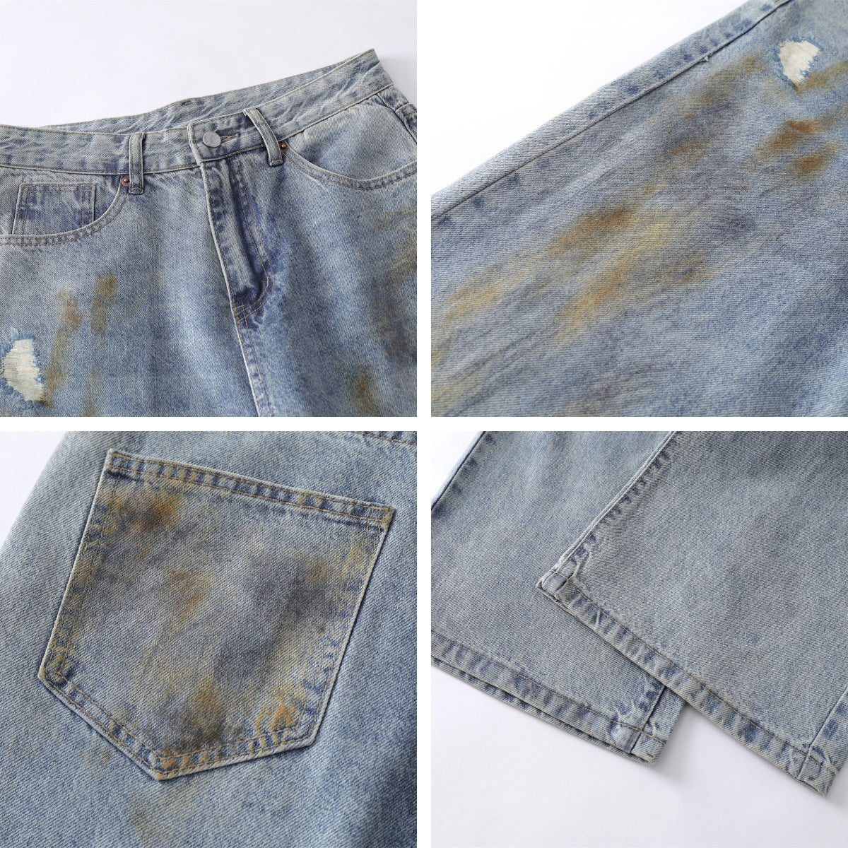 Streetwear Washed Distressed Denim Jeans For Men And Women | MuddyStock Originals MuddyStock