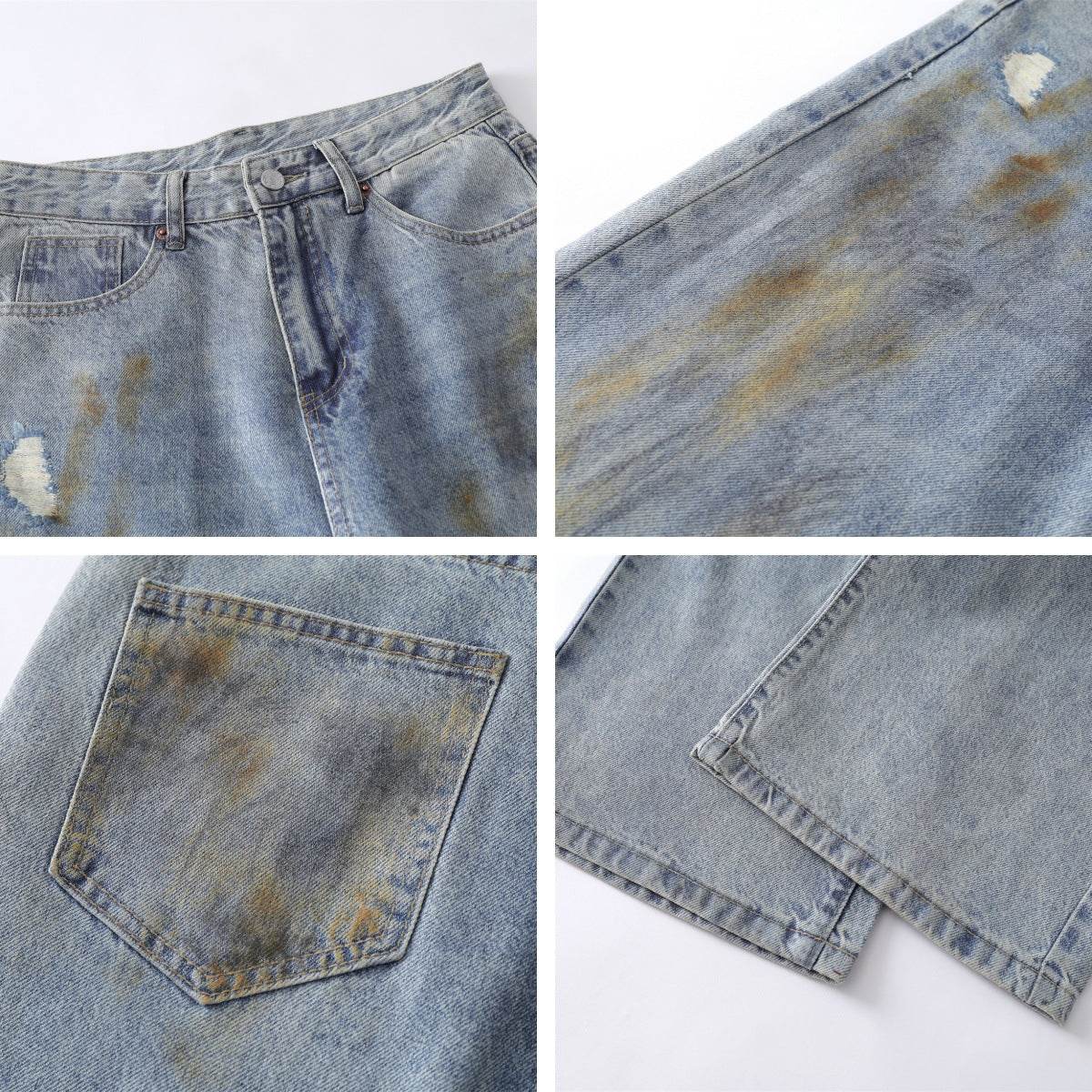 Streetwear Washed Distressed Denim Jeans For Men And Women | MuddyStock Originals MuddyStock