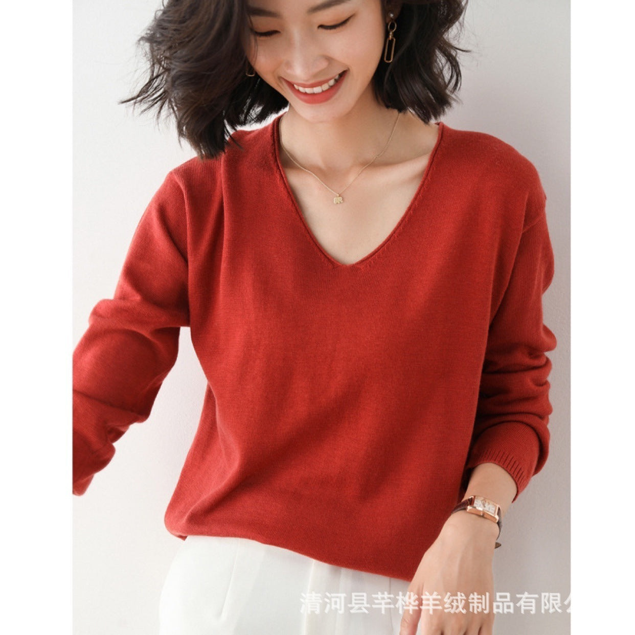 Plus Size Students Slimming Solid Color Underwear Top Rust Red