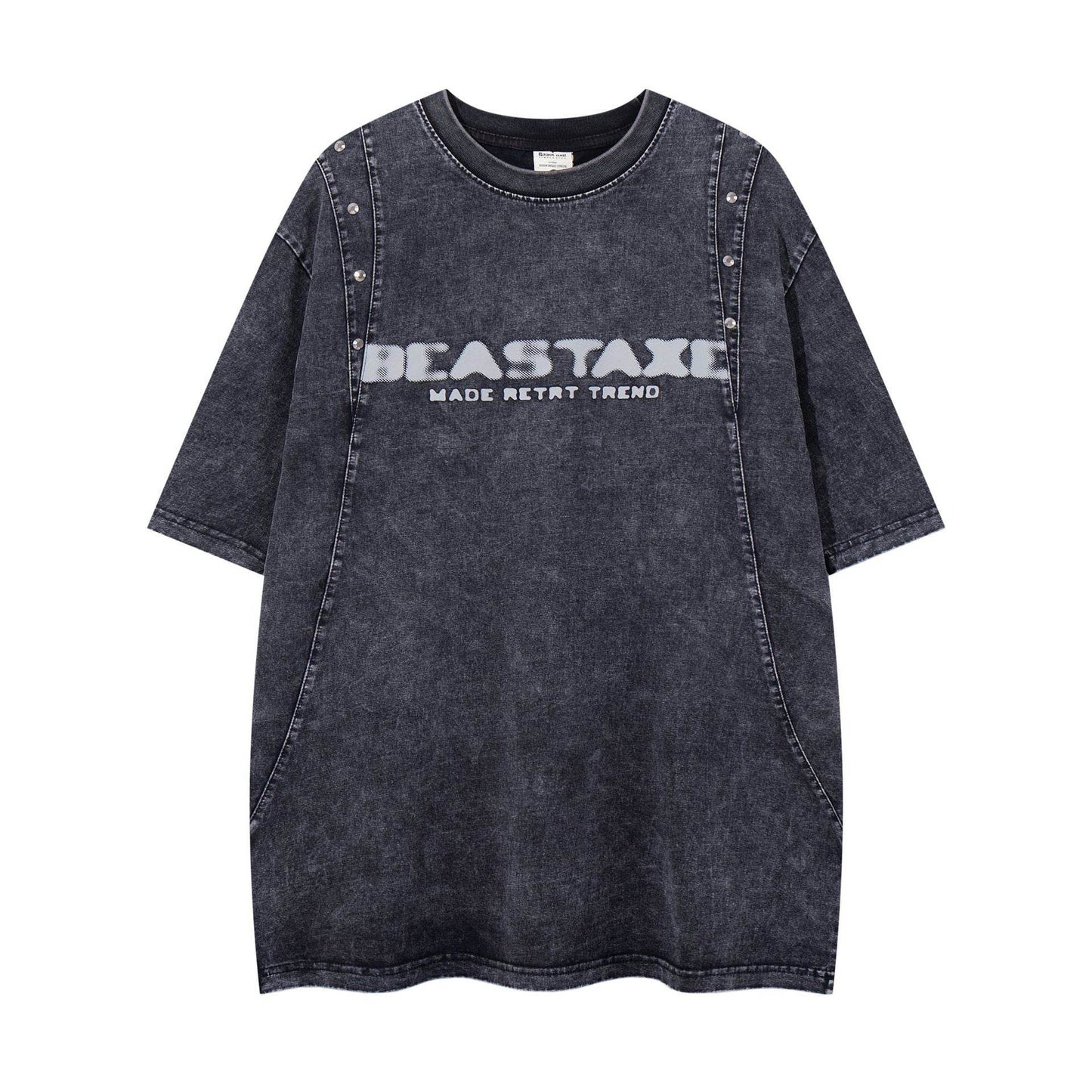 Men's short sleeved T-shirt retro washed pure cotton | MuddyStock Originals Black MuddyStock