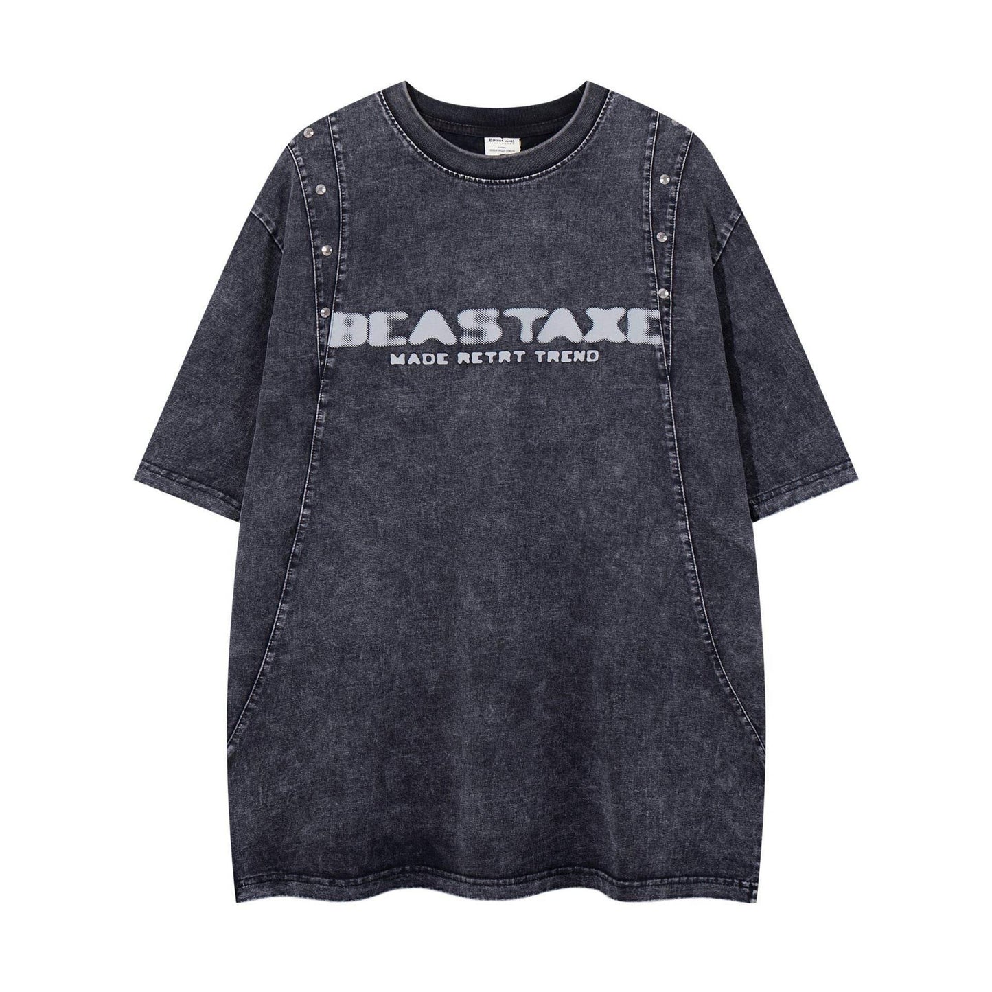 Men's short sleeved T-shirt retro washed pure cotton | MuddyStock Originals Black