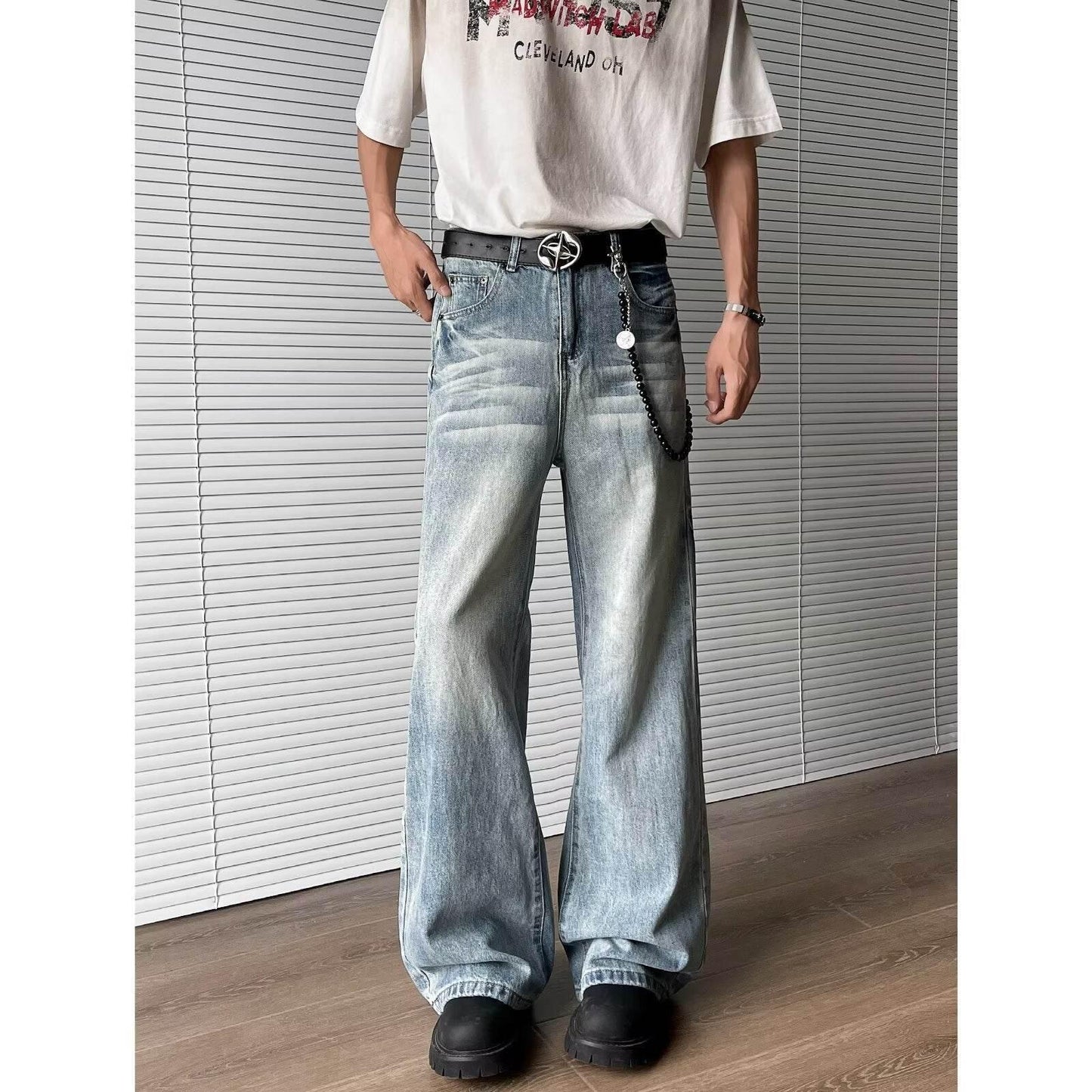 Light blue washed denim jeans for men | MuddyStock Originals