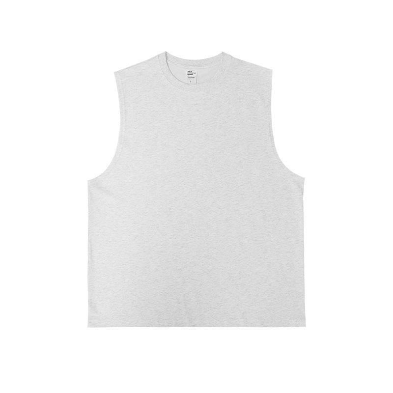 Round Neck Loose Tank For Men Oat Gray