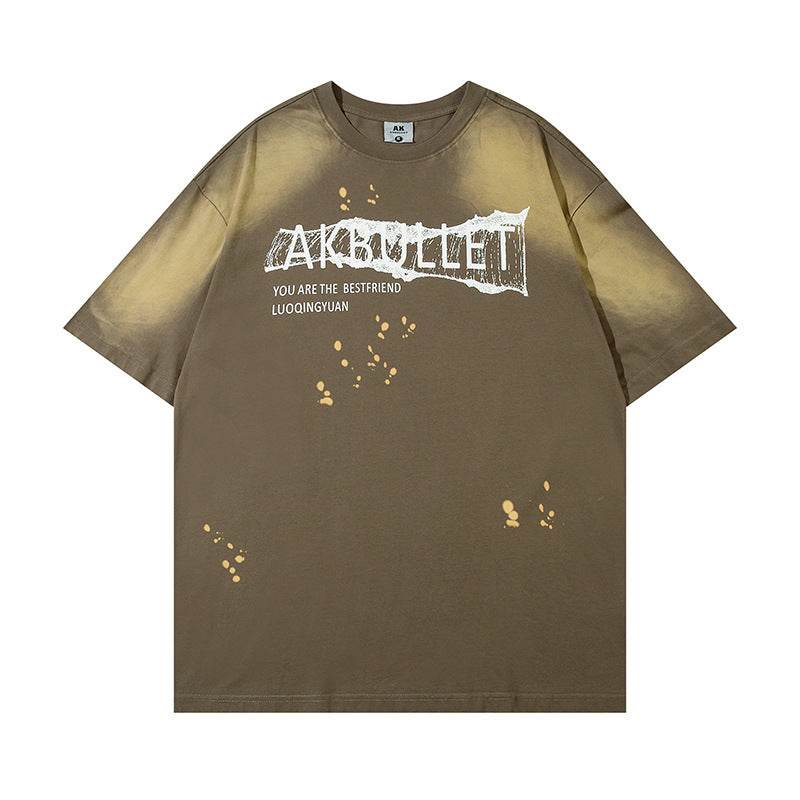 Fashion Loose Cotton Bottoming T-shirt Men Army Green MuddyStock