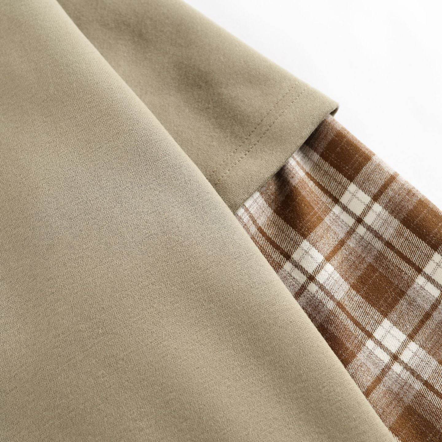Plaid Splicing Fake Two-Piece Loose Hoodie For Men And Women| MuddyStock Originals MuddyStock